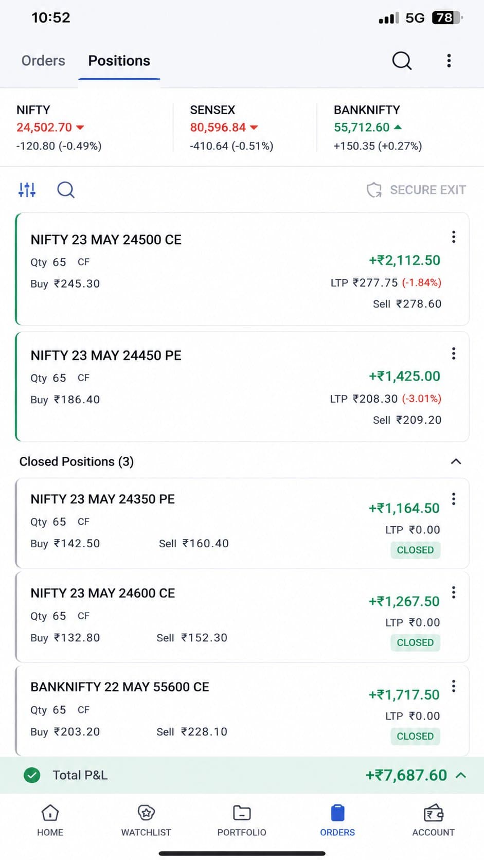 Student proof screenshot — Results