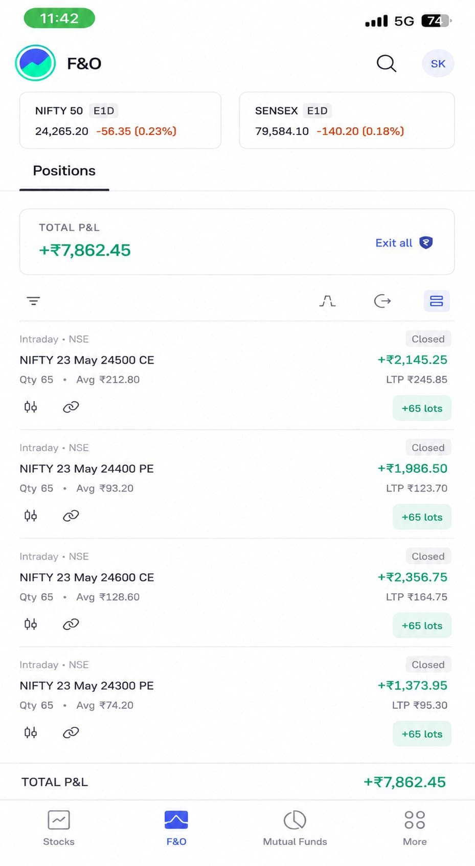 Student proof screenshot — Growth