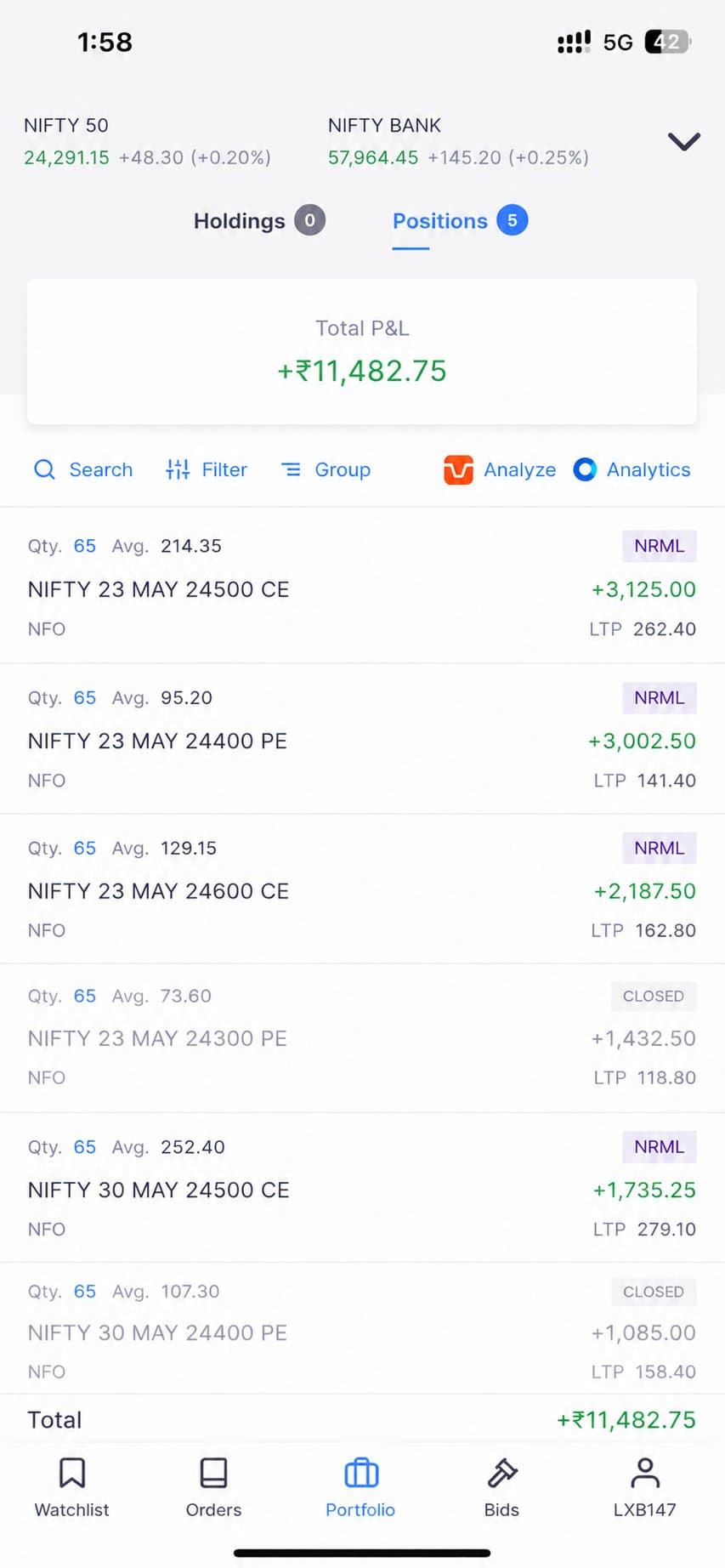 Student proof screenshot — Clarity